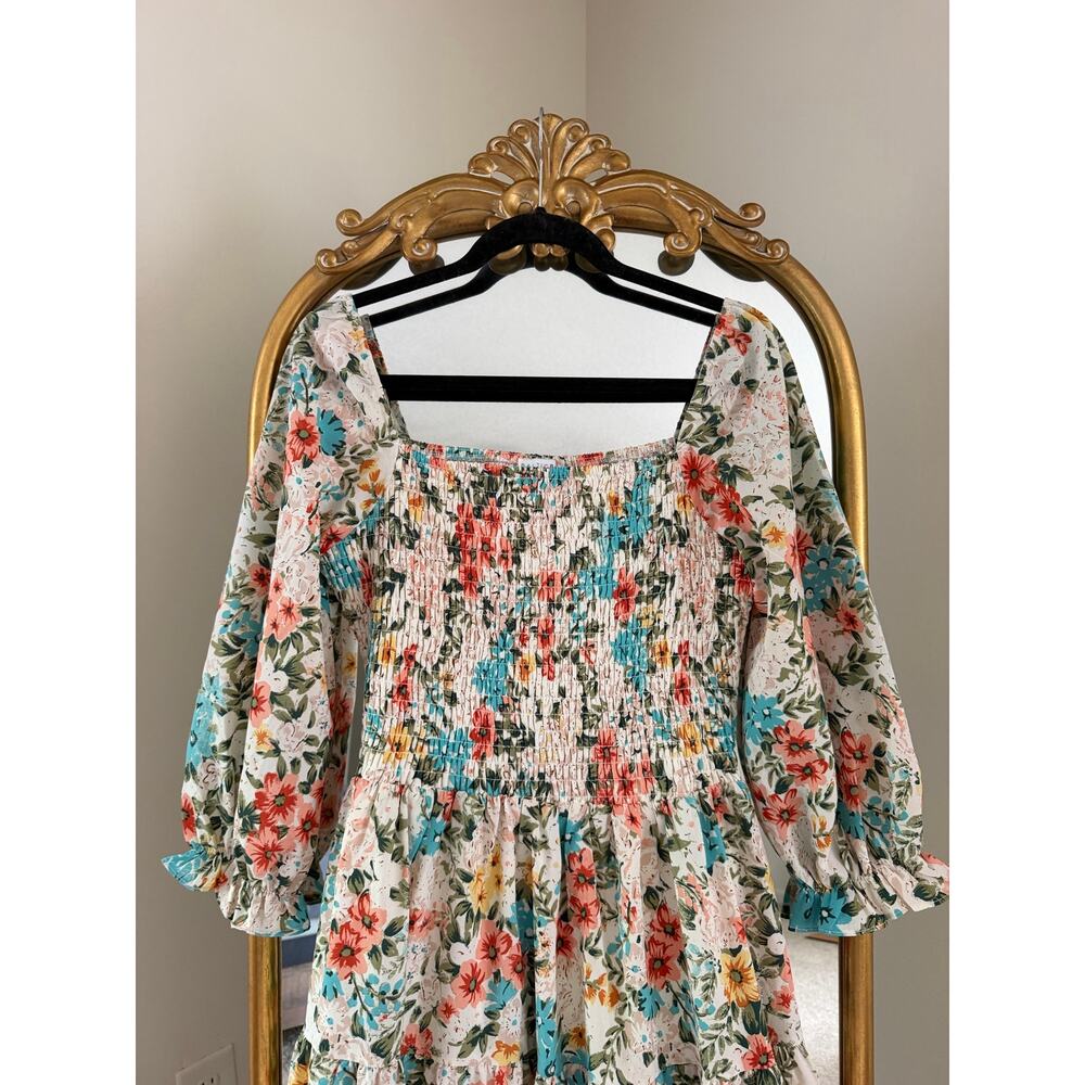 Baltic Born Marta Midi Floral Multicolor Smocked Dress - Picture 3 of 10